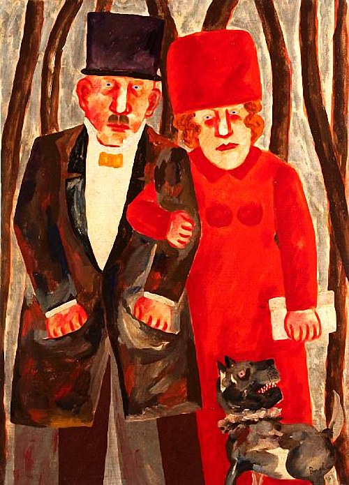 Couple With Dog by Franz Borghese